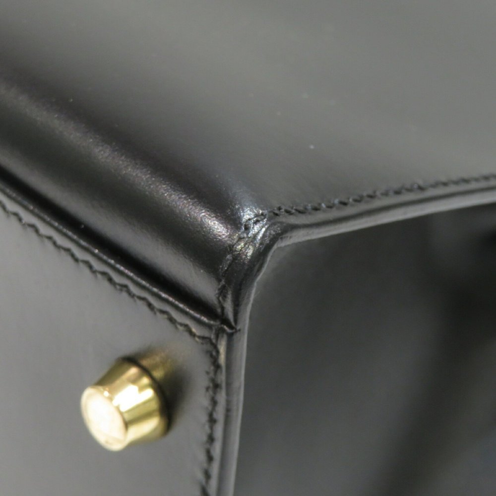 HERMES Kelly 32 Outer stitching Handbag Black/G hardware Box calf □I stamp D1... - Picture 7 of 16
